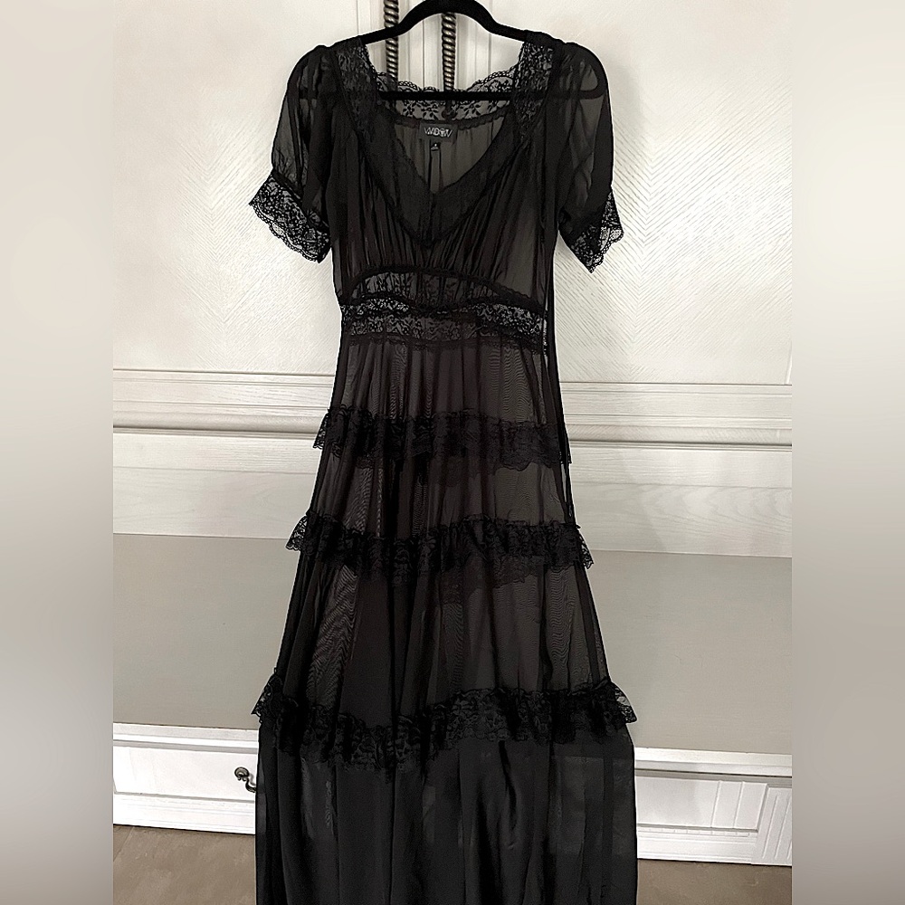 DollsKill/Widow Black Lace Maxi Dress- Excellent condition!
